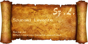 Szuromi Levente névjegykártya