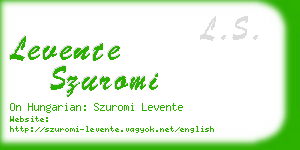 levente szuromi business card
